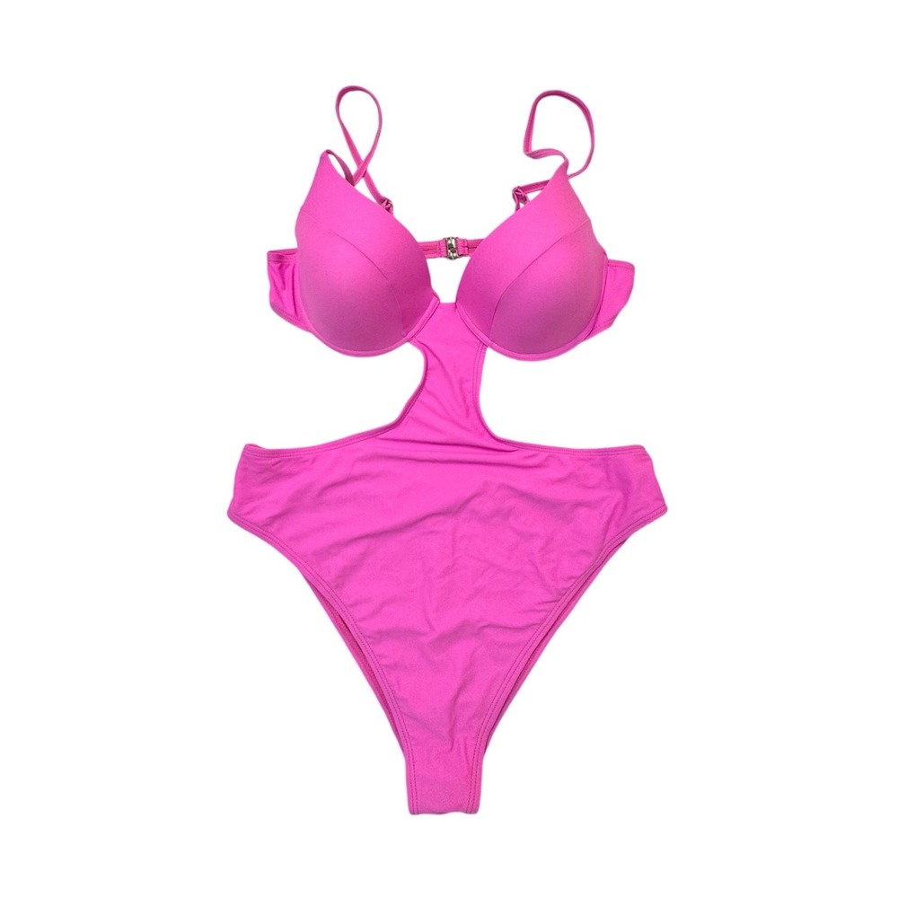 Matte Collection Hot Pink Monokini One Piece Swimsuit XL Vacation Tropical